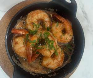 Sauteed garlic shrimp. 