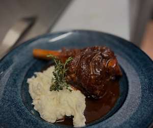 Lamb shank entree. 